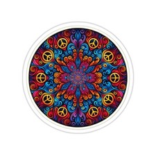 Sticker Psychedelic Peace Sign Kaleidoscope Design 2x2" 3x3" 4x4" 6x6" Hippie