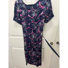 Tory Burch Sz 8 Silk Overlay Sheath Dress w/ Tie