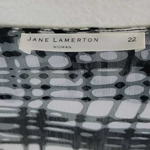 Jane Lamerton Woman Artsy Black & White Sheer Wrap Top 22 - Picture 4 of 15