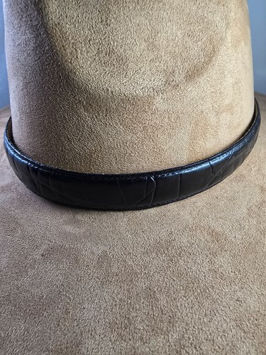 Faux Black Alligator hatband leather print adjustable Western cowboy cowgirl - Picture 11 of 12