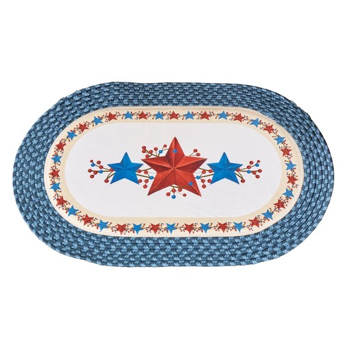 Tappeto Accento Intrecciato Stella Patriottica Americana - Foto 1 di 3