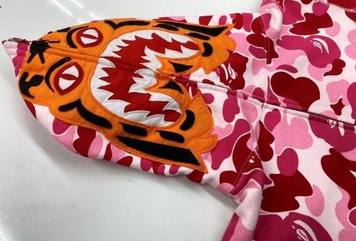 A Bathing Ape ABC Camo Tiger Full Zip Hoodie Size L Color Pink Used - Picture 10 of 10