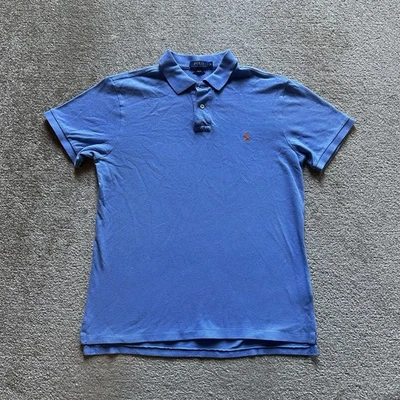 POLO RALPH LAUREN Herren Polohemd Gr L Polo Poloshirt T Shirt Logo 14119 Blau - Bild 1 von 4