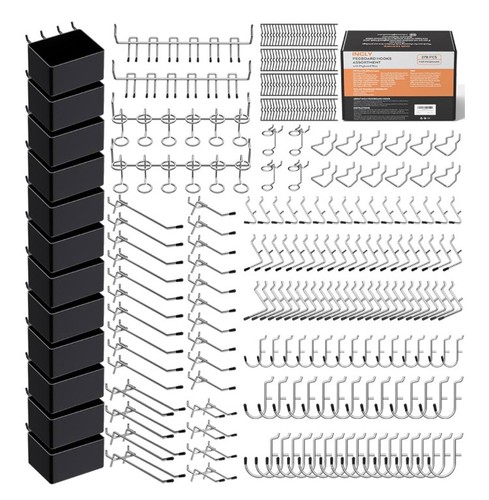 INCLY 278PCS Pegboard Accessories Organizer Kit, Peg Board Hooks Set