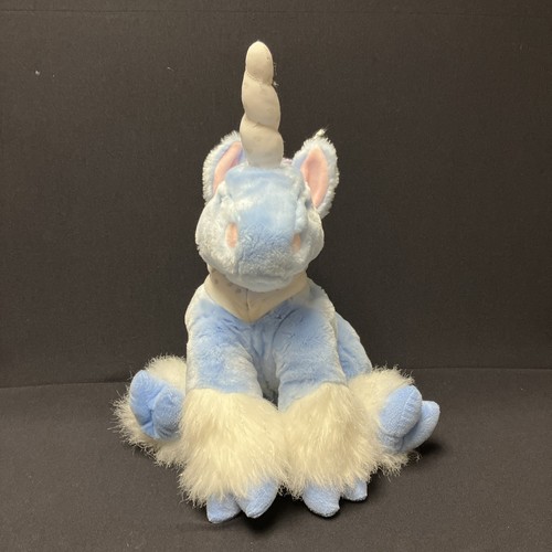Toys R Us ANIMAL ALLEY Blue UNICORN DARLA 2000 Pastel Rainbow Yarn Mane - Picture 2 of 8
