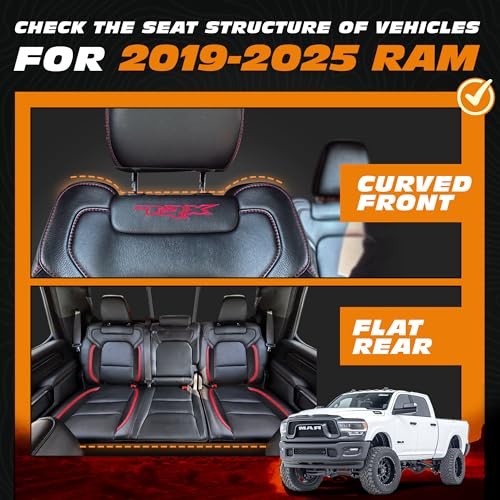 Seat Covers Front & Rear - Black Ram(19-25) Crew Cab - Curved Front + Flat Back - Picture 3 of 7