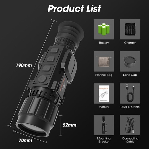 GTGUARD X350 Wärmebild-Monokular 384x288 35mm 50Hz Objektiv Wärmebildkamera Jagd - Picture 12 of 14