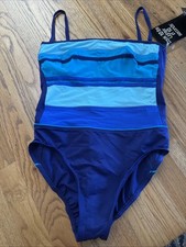 NWT Miraclesuit Blue Women's One Piece Swimsuit Removeable Straps-12