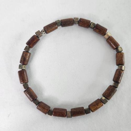 Holz Damen Mode Armband Holzperlen Gold (angelaufen) Perlen Boho Retro - Bild 2 von 5
