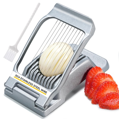 Heavy Duty Stainless Steel Wire Egg Slicer for Hard Boiled Eggs & Strawberry ...
