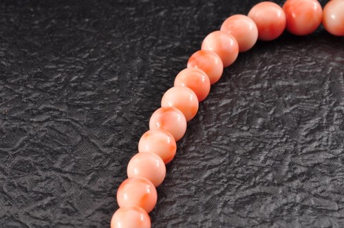 Salmon pink coral pendant (17.3in 205ct) 925 silver clasp Certificate with box. - Picture 11 of 22
