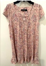 Lauren Ralph Lauren pink paisley nightgown Size Small Sleepwear Classic Cottage