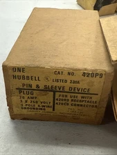 Hubbell 420P9 Pin and Sleeve Device Plug 20A 250V 3P 4W