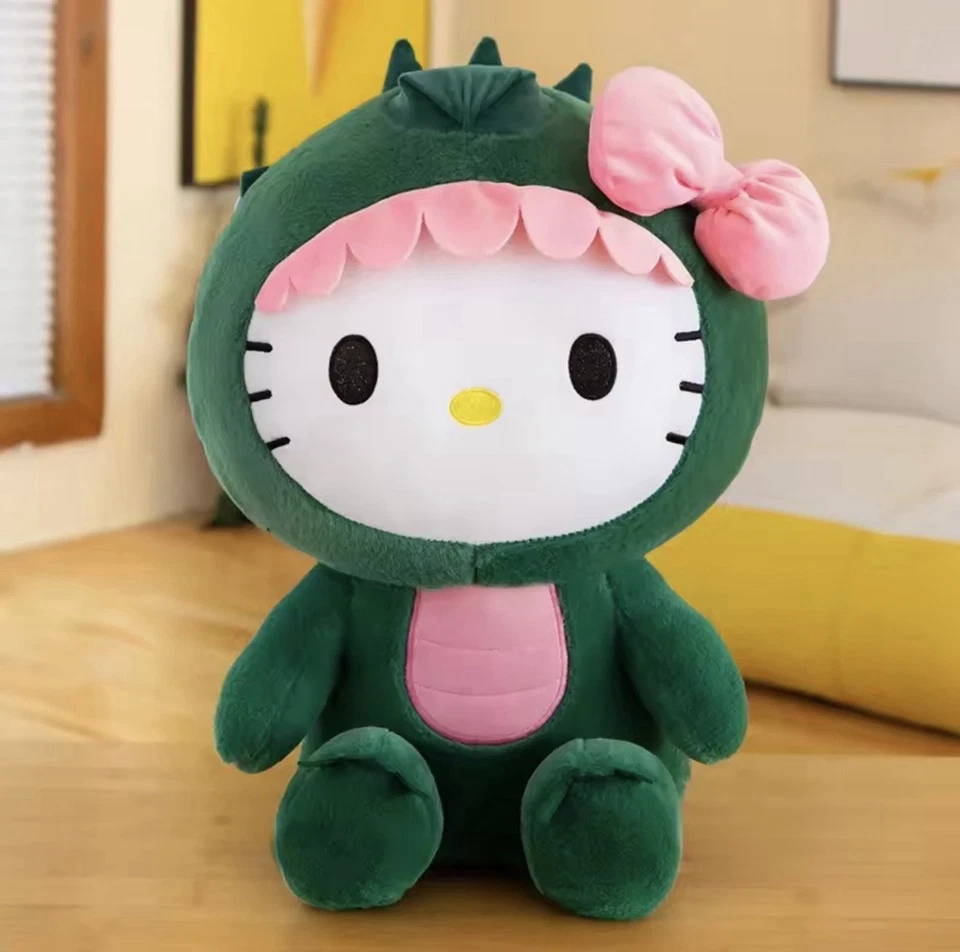 Hello Kitty динозавр плюшевая кукла, зеленый, 35 см - Изображение 4 из 4