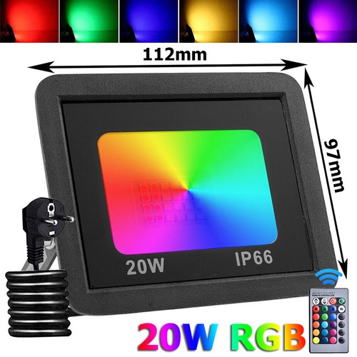 Proiettore LED RGB 10-100 W faretto esterno proiettore lampada da giardino dimmerabile - Foto 16 di 17