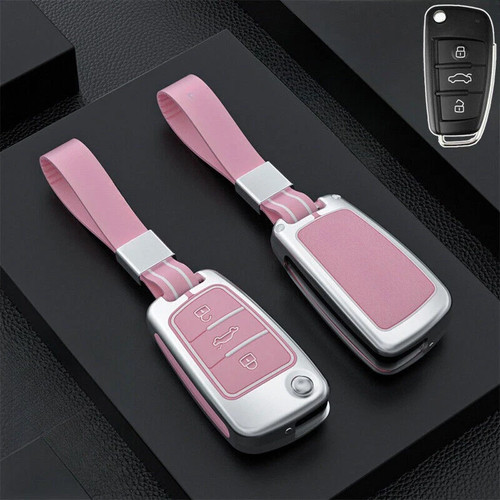 For Audi A3 S3 A4 S4 RS4 A6 S6 RS6 Q5 Aluminum Alloy Silicone Car Key Case Cover - Picture 3 of 17