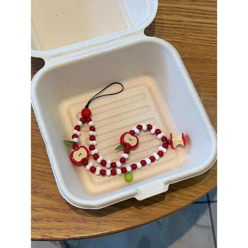 White Red Charms Pendant Cute Kawaii Mobile Phone Strap Gift - Zdjęcie 6 z 6