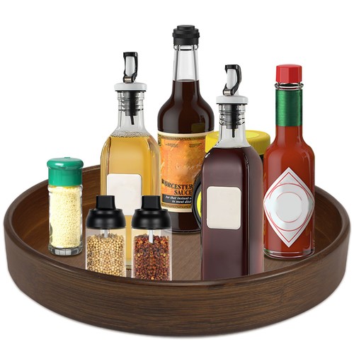 Wood Lazy Susan Organizer Rotatable Kitchen Turntable Organizer Round Lazy qiUye - Picture 9 of 11