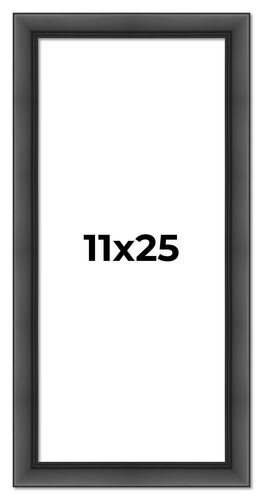 11x25 Frame Black Picture Frame Modern Photo Frame UV Acrylic, Acid Free Backer