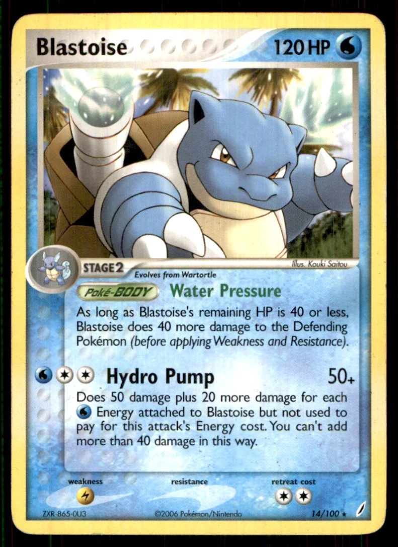 Blastoise 100 HP ポケモンカード　英語　旧裏 Pokémon Blastoise Pokémon TCG EX Crystal Guardians Individual