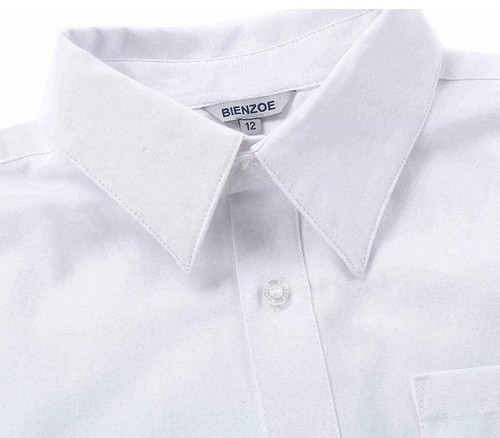 Boy's Size 5 Long Sleeve Button Down Oxford Shirt Tie and Bow White Dress Shirt - Picture 4 of 7