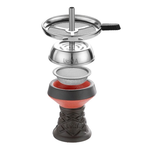 Luna Hookah Vacanza Shisha Wasserpfeife Komplett Set Red with cutting - Bild 2 von 6