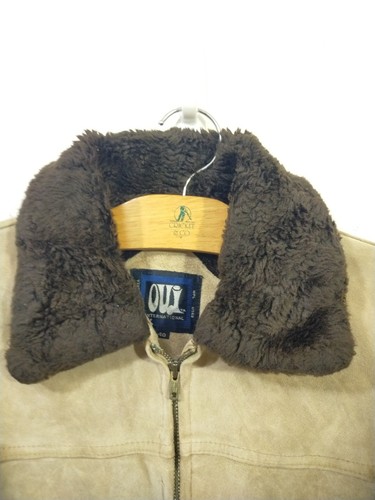 Vintage 80s Mens OU I Genuine Suede Leather Western Trucker Bomber jacket Sx M - Picture 5 of 15