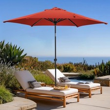 7.5 FT Patio Umbrellas Outdoor Table Market Umbrella with Push Button Tilt/Cr...