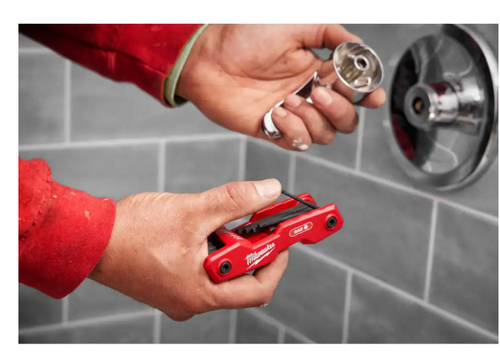 This Product The Milwaukee 9-Key SAE Folding Hex Key Set features cutout - Picture 10 of 10