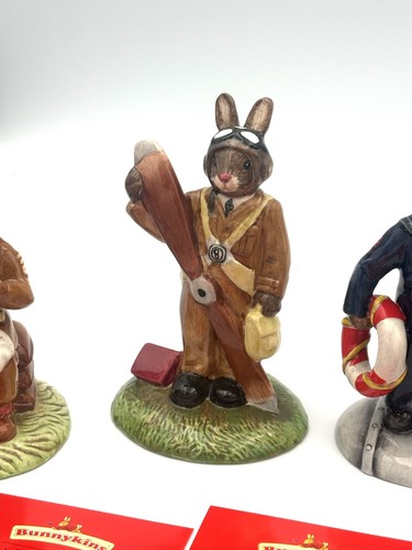 6 Royal Doulton 2005 The World War II Collection Bunnykins DB 369-373, DB 382 - Picture 3 of 11