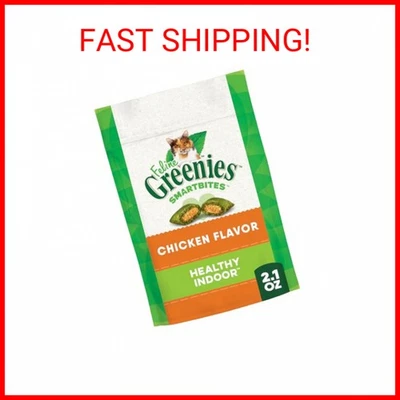 Greenies Feline Smartbites Healthy Indoor Cat Treats, Chicken Flavor, 2.1 oz. Pa