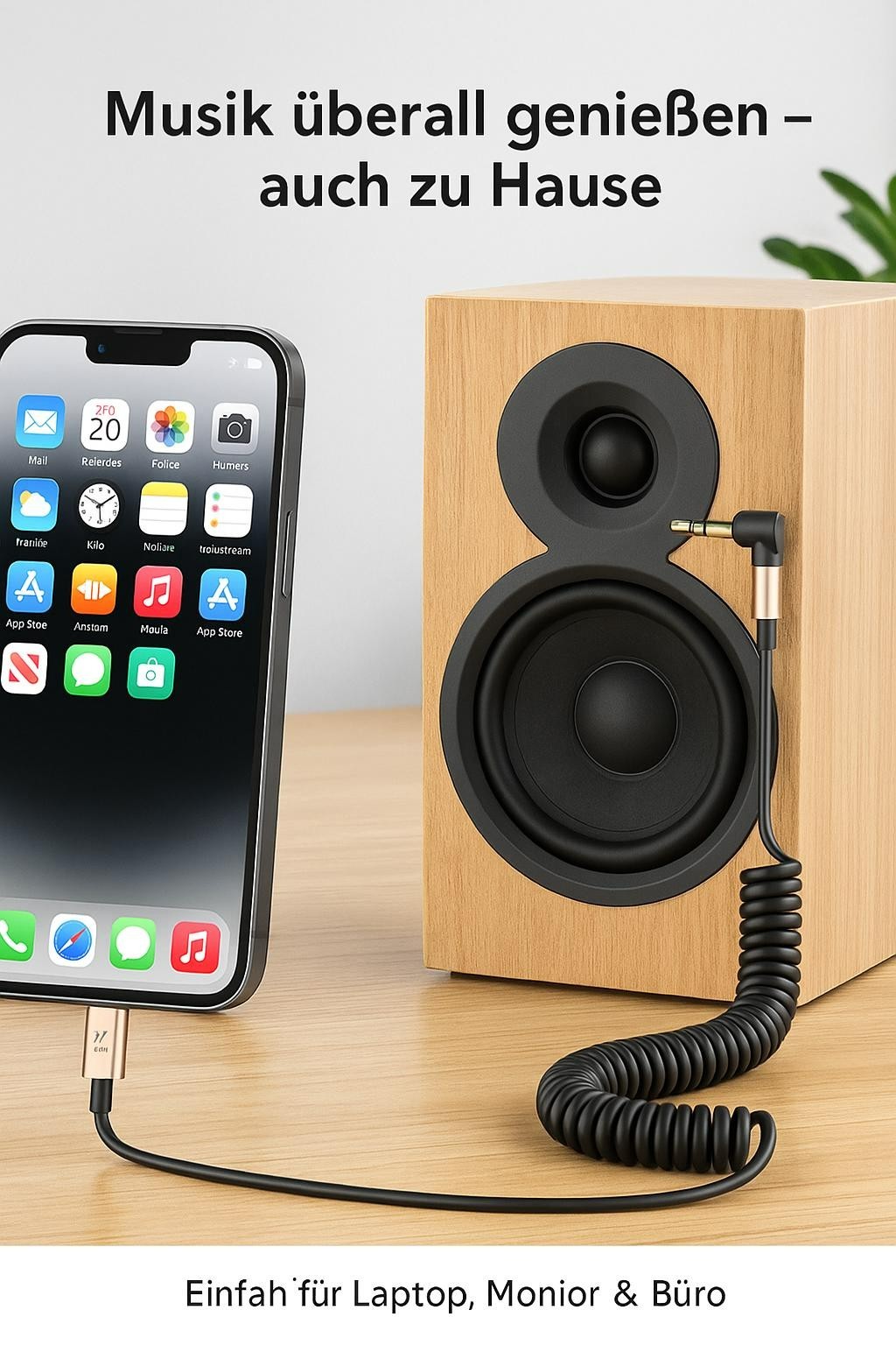 USB-C auf 3,5mm Klinke Aux Kabel 1 Meter Hochwertig Kompatibel