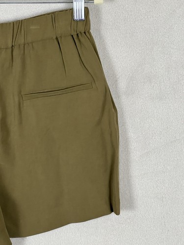 Mango Casual Women's Shorts XS Olive Green Pockets Viscose Solid Bowie - Picture 7 of 16