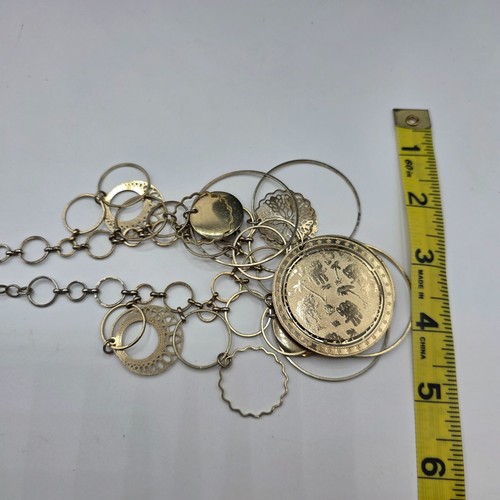 Declaración Grueso Círculo Colgante Elefante Collar Tono Dorado Filigrana Boho Chic - Imagen 5 de 9