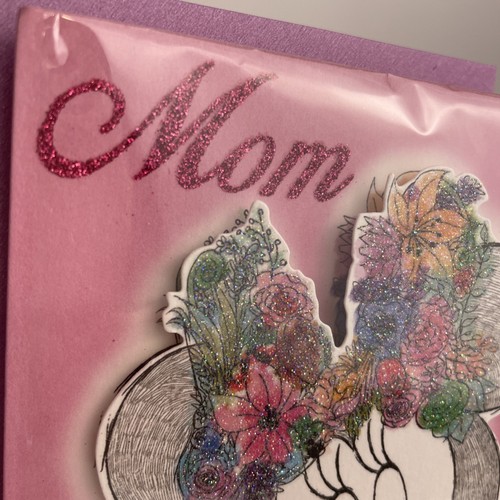 🌟Disney Minnie Mouse Birthday Greeting Card For Mom Glitter 3D + Seals🌸 - Picture 2 of 10