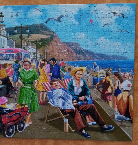 Falcon Deluxe Sidmouth Seafront/Beach Jigsaw Puzzle 500 Pieces Old Bus FREEPOST - Picture 8 of 9