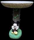 Mickey Mouse Sitting at Tree Birdbath Disney Garden Bird Bath Walt Disney