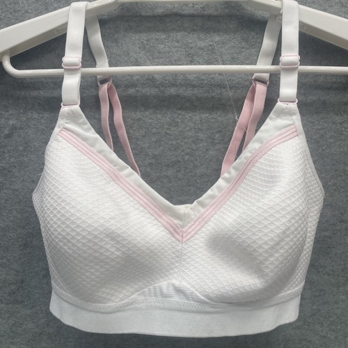 2 Triumph Triaction Free Motion N EX Non-wired Sports Bra US 34C White Pink - Picture 3 of 7