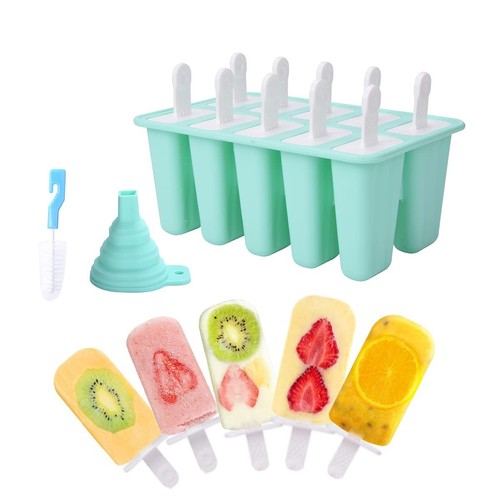 Popsicle Molds -10 Pieces Easy Release - Reusable BPA Free Silicone Ice Pop M...