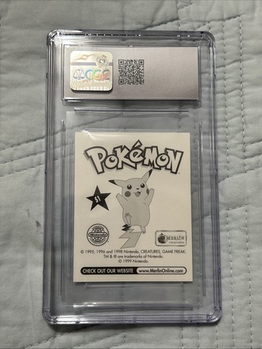 Pokemon Pikachu #S1 Merlin Sticker Series 1 Topps Holo - CGC 10 - Picture 2 of 2