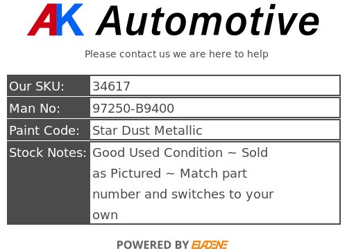 Hyundai i10 MK2 14-19 Heater AC Control Switch Panel with Cables 97250-B9400 - Picture 10 of 10