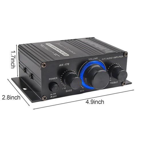 400W 2 Channel Mini HIFI Power Amplifier+Adapter Audio Stereo Amp Home Car FM - Picture 8 of 18
