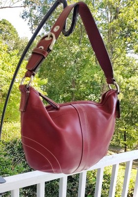 バッグ Vintage Coach Hobo Hand Bag Red Y2k Coach Y2K Red Signature Hobo Shoulder Bag