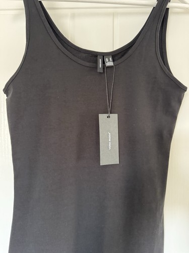 New Vero Moda Women's Black Round Neck Vest Top, UK Size M - Picture 3 of 10