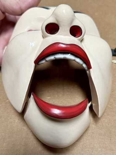 I.B. Anom balinesische Holz handgeschnitzte Maske arbeitender Mund Kiefer signiert heiße Lippen - Bild 19 von 19