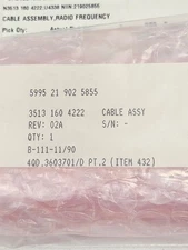 5995-21-902-5855 Thales Radio Frequency Cable Assembly 5995219025855