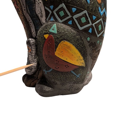 Handbemalte ägyptische Bastet Katze Figur mit Mustern Skarabäus Designs - Bild 5 von 12