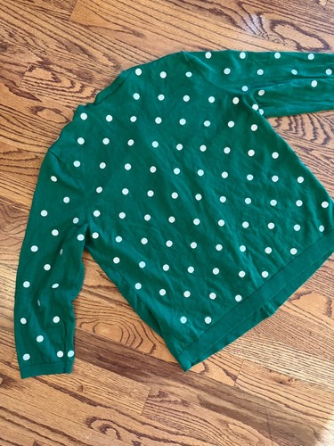 Talbots Oprah Collection Damen LP grüne Punkte Strickjacke Pullover adrette - Bild 6 von 7