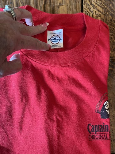 Captain Morgan's Diageo Adult Large Red T-Shirt Large Delta Pro Weight Nice - Picture 7 of 8