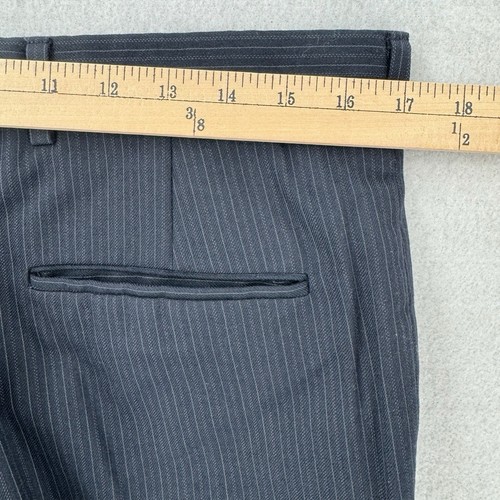 VTG Christian Dior Monsieur Dress Pants Mens 34x26 Navy Blue Pinstripe Wool - Picture 5 of 9